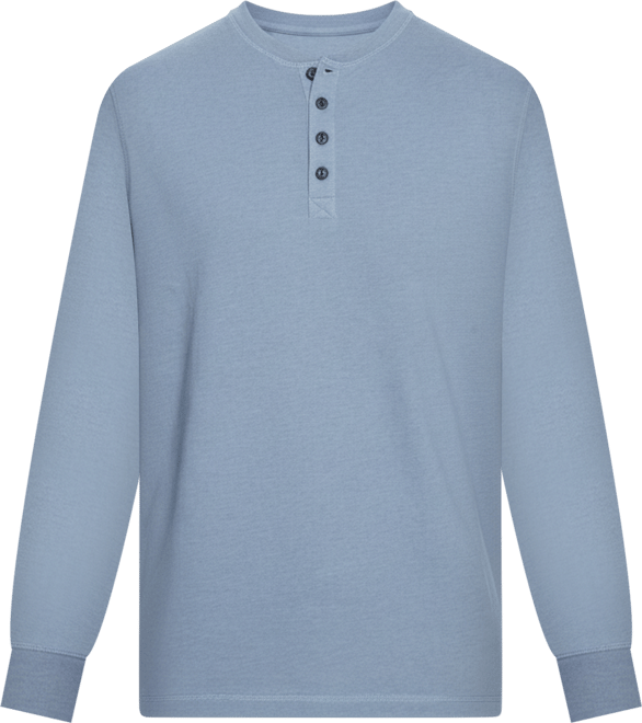 Men's Long Sleeve Brushed Jersey Henley T-shirt