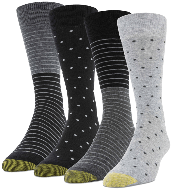 Men's 4-Pack Casual Dot Stripe Crew Socks, Created for Macy's