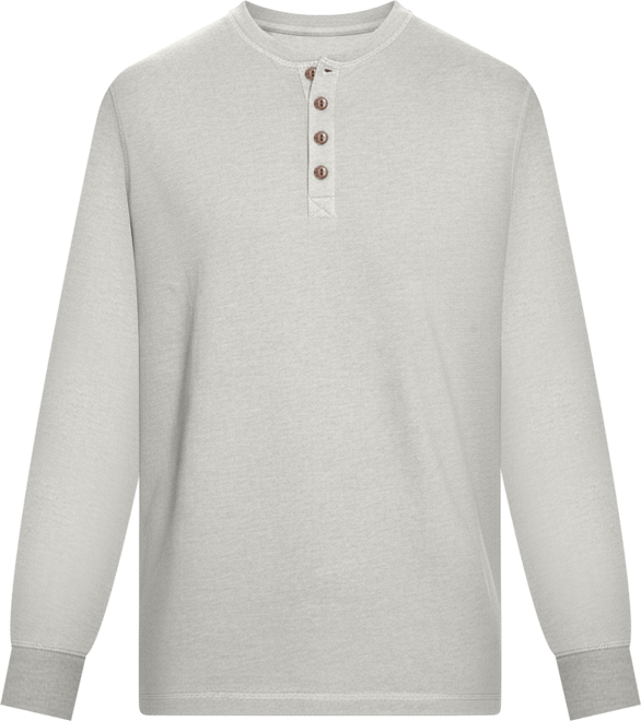 Men's Long Sleeve Brushed Jersey Henley T-shirt