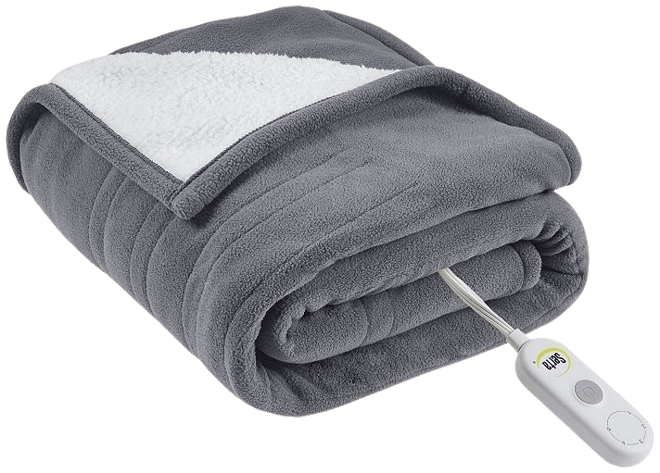 Serta Fleece to Sherpa Electric Heated Throw Blanket