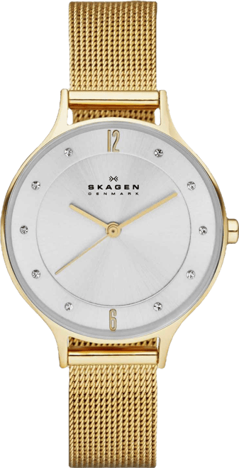 Women's Anita Gold-Tone Stainless Steel Mesh Bracelet Watch 30mm SKW2150