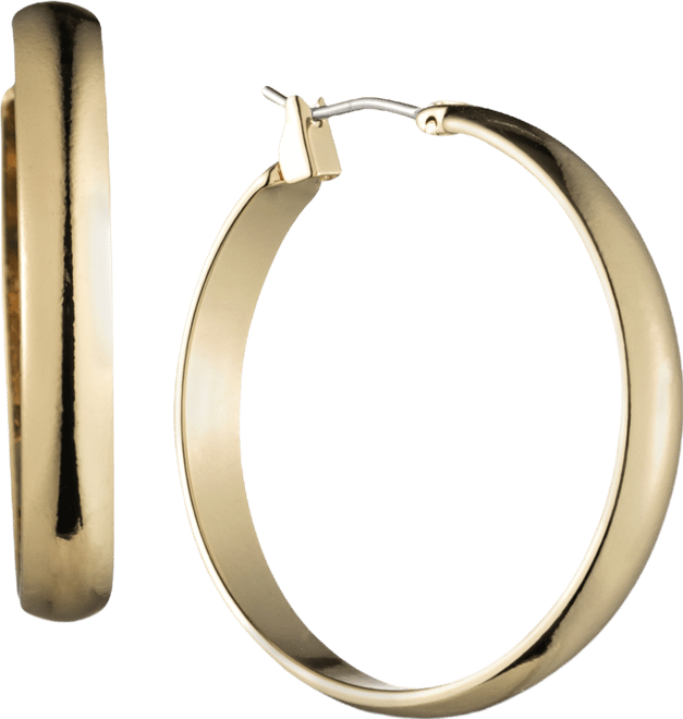 Gold-Tone 1 1/4"Wide Hoop Earrings