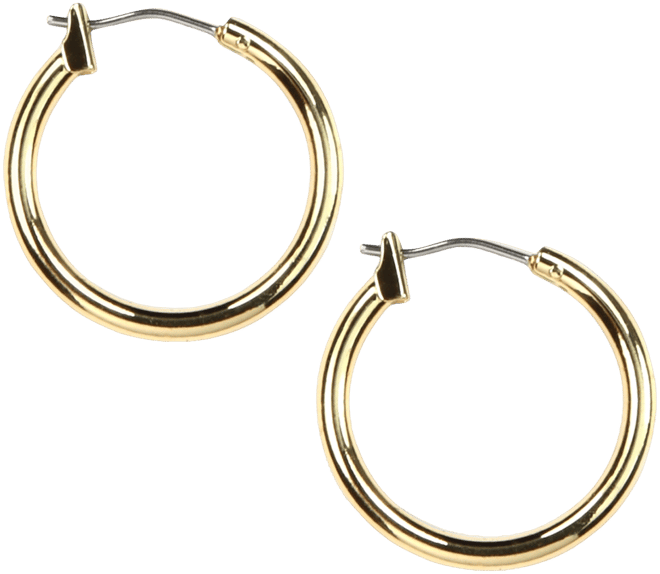Gold-tone Hoop Earrings, 1"