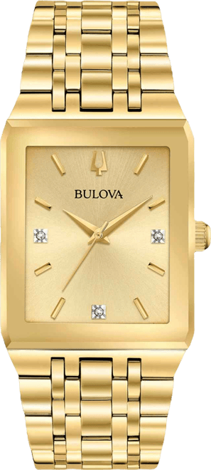 Men's Futuro Diamond-Accent Gold-Tone Stainless Steel Bracelet Watch 30x45mm