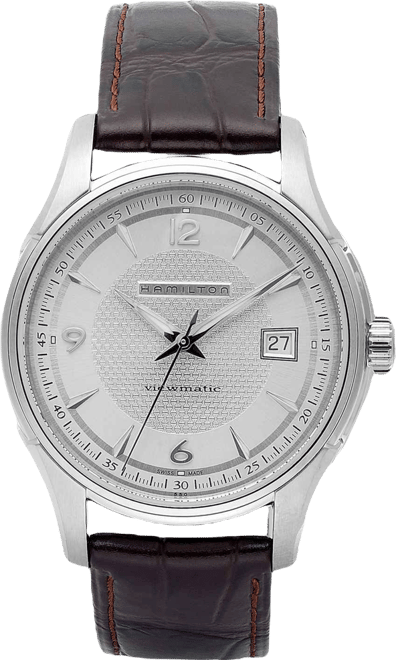 Men's Swiss Automatic Jazzmaster Viewmatic Brown Leather Strap Watch 40mm H32515555