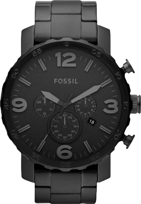 Men's Chronograph Nate Black-Tone Stainless Steel Bracelet Watch 50mm