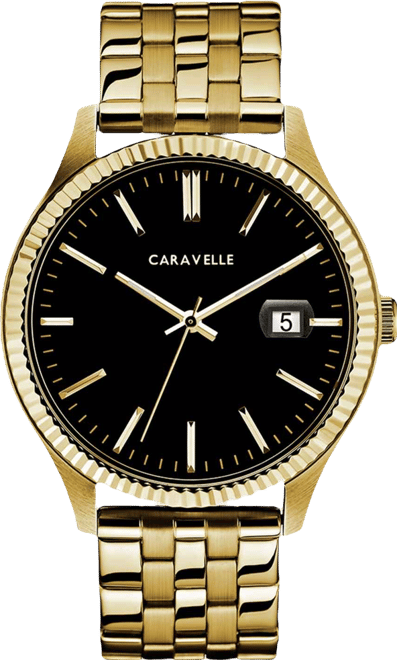 Designed by Bulova Men's Gold-Tone Stainless Steel Bracelet Watch 41mm