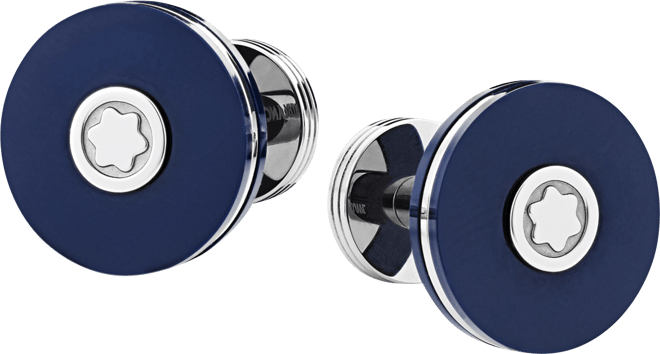 Men's Blue Round Cuff Links