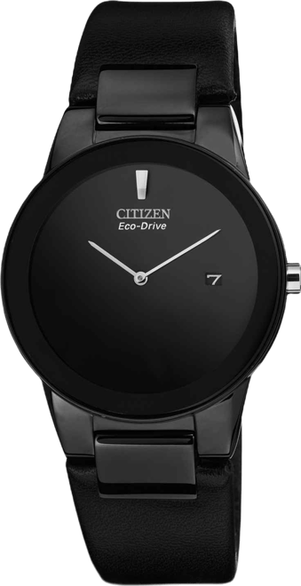Citizen Men's Eco-Drive Axiom Black Leather Strap Watch 40mm