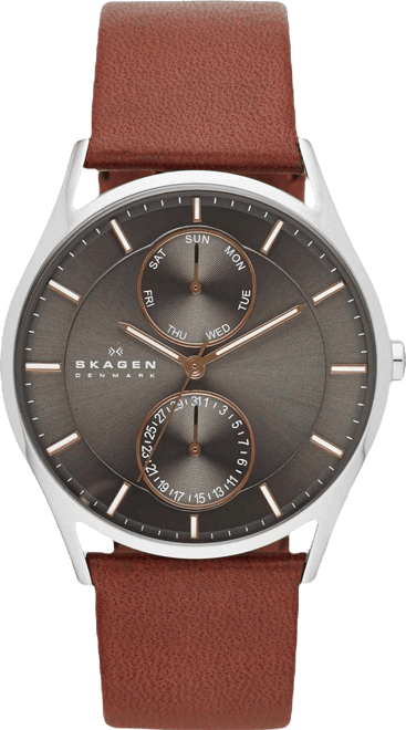 Men's Holst Brown Leather Strap Watch 40mm SKW6086
