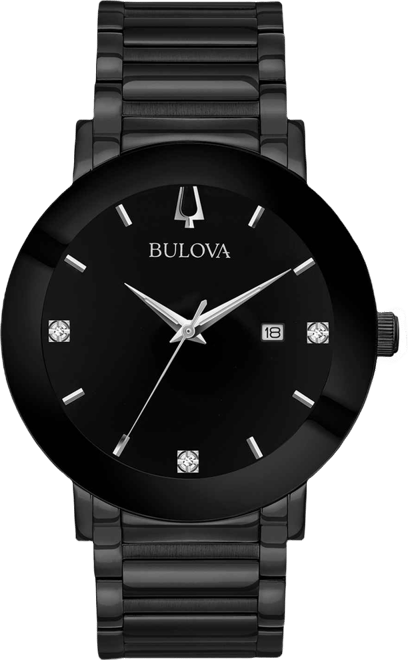 Men's Futuro Diamond-Accent Black Stainless Steel Bracelet Watch 42mm