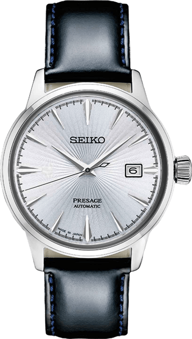 Men's Automatic Presage Black Leather Strap Watch 40.5mm