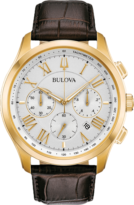 Men's Chronograph Wilton Brown Leather Strap Watch 46.5mm