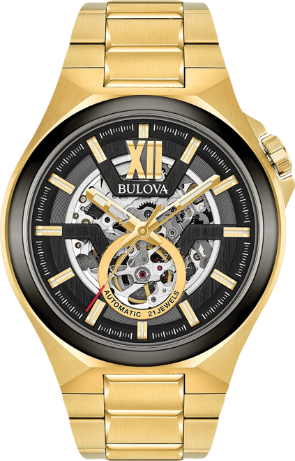 Men's Automatic Gold-Tone Stainless Steel Bracelet Watch 46mm 98A178