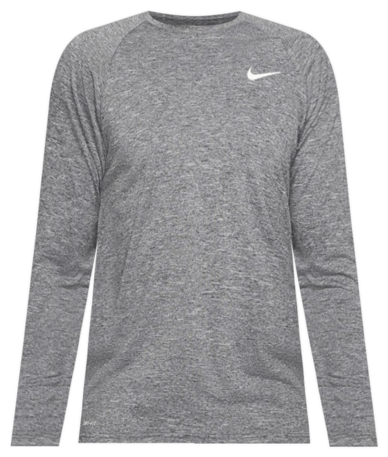 Nike Men's Heathered Long-Sleeve Hydroguard Swim Shirt