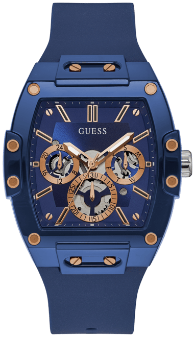 Men's Blue Silicone Strap Watch 43mm