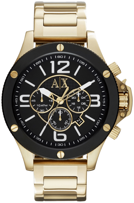 A X Armani Exchange Men s Chronograph Gold Tone Stainless Steel