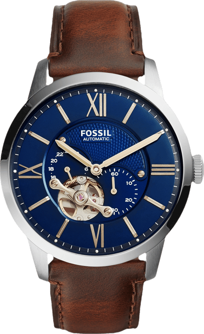 Men's Automatic Chronograph Townsman Brown Leather Strap Watch 44mm ME3110