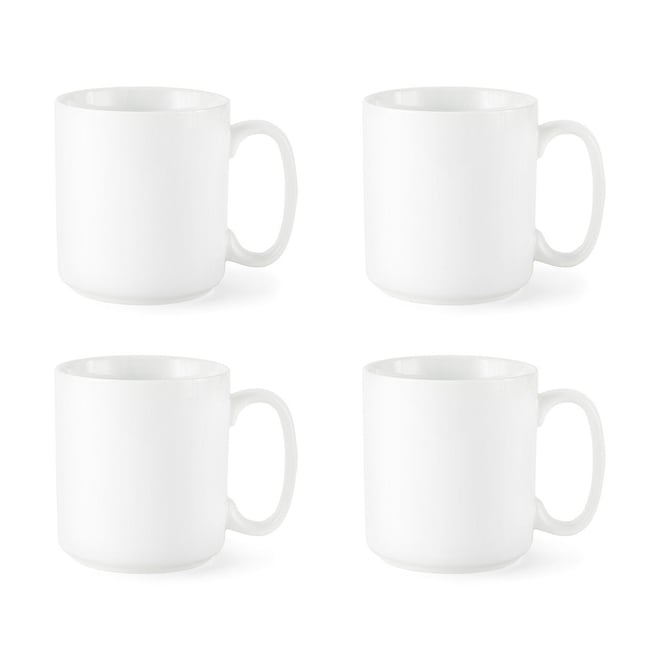 Elama - Rosales 6 Piece 12 Ounce Porcelain Mug Set in White