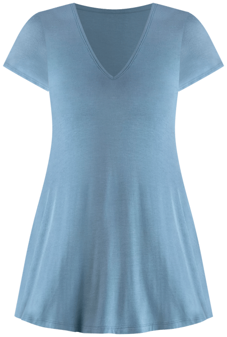 Plus Size Short Sleeve V-Neck Tunic Top