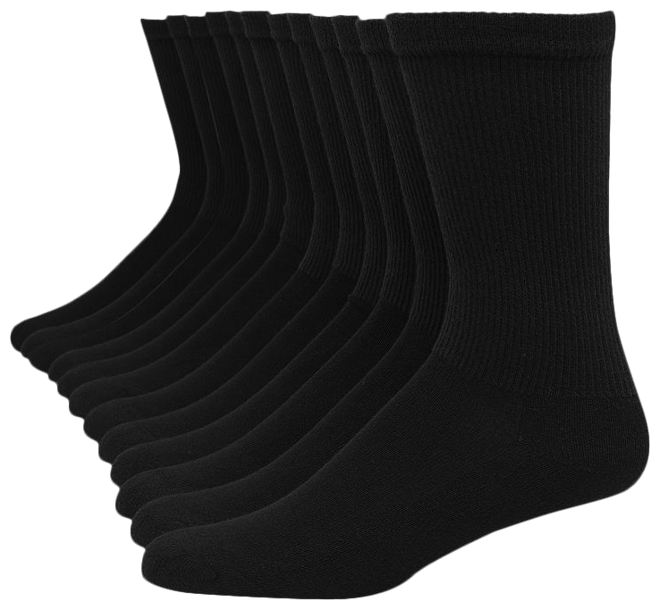 Hanes 8 Pair black Ultimate Ankle Socks Size 6-12 - beyond exchange