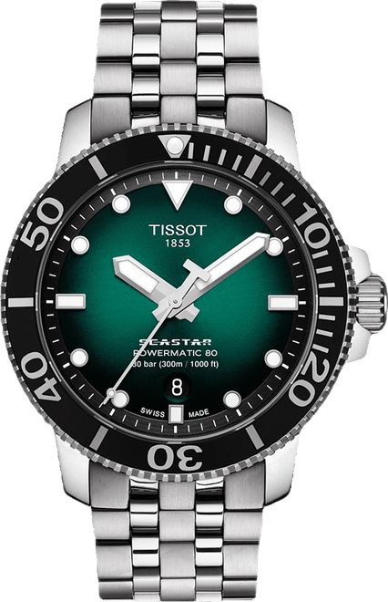 Men's Swiss Automatic Seastar 1000 Stainless Steel Bracelet Watch 43mm