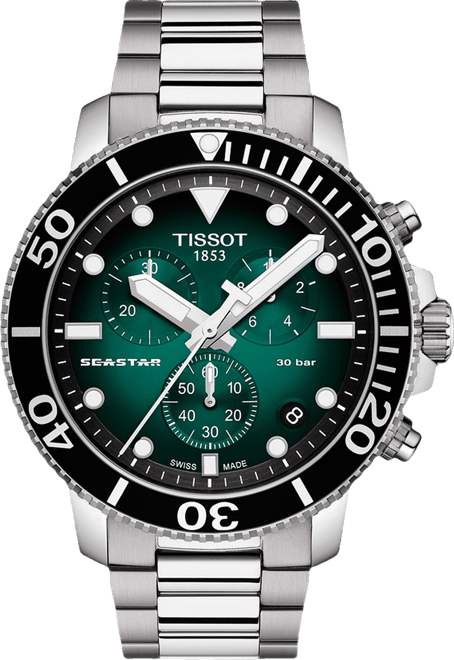 Men's Swiss Chronograph Seastar 1000 Stainless Steel Bracelet Watch 46mm