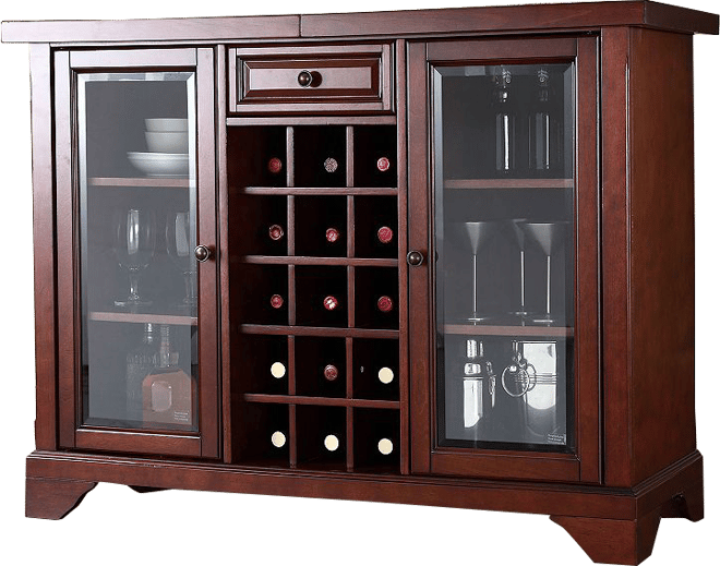 Sliding top deals bar cabinet