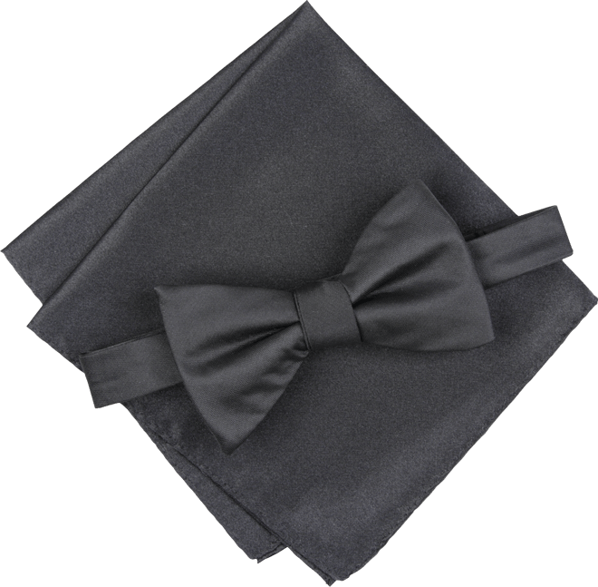 Men's Solid Texture Pocket Square and Bowtie, Created for Macy's