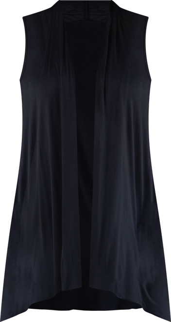 Plus Size Asymmetric Open Front Cardigan Sweater