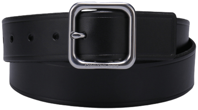 Women's Square Center Bar Buckle Casual Leather Belt