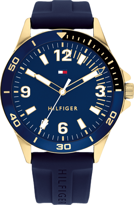 Men's Blue Silicone Strap Watch 44mm