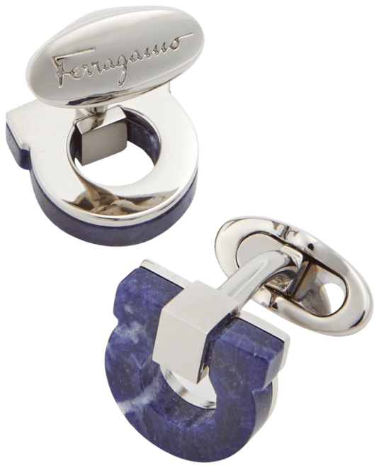 FERRAGAMO Salvatore Men's Limestone Gancini Cuff Links