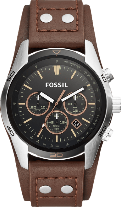 Men's Coachman Brown Leather Watch 45mm