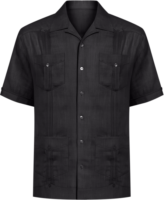 Men's 100% Linen Short Sleeve 4 Pocket Guayabera Shirt