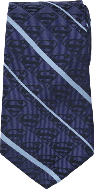 Men's Superman Stripe Pattern Silk Tie