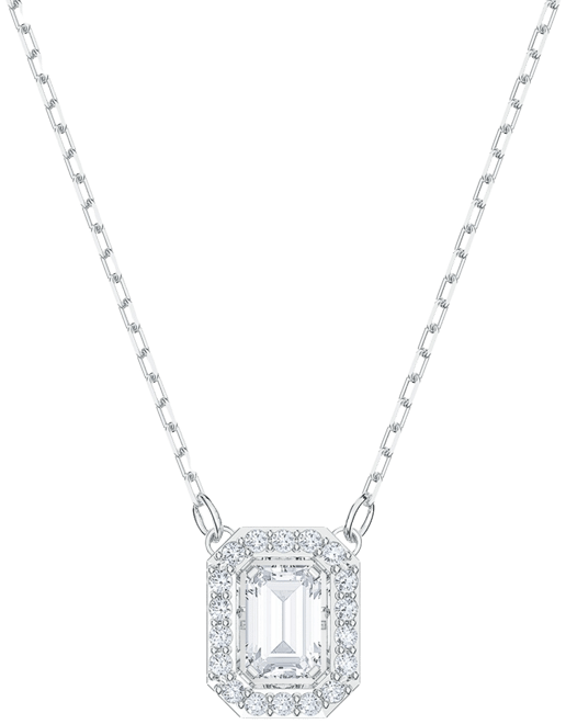 Rhodium-Plated Millenia Pendant Necklace, 15" + 2" extender