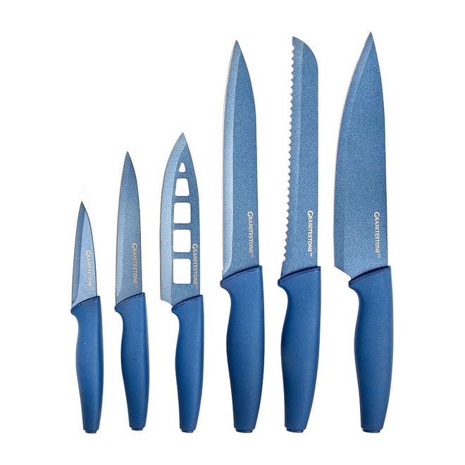 Wanbasion Blue Professional Kitchen Knife Chef Set, Stainless Steel,  Dishwasher Safe with Sheathes