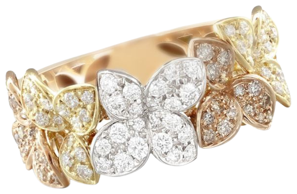 Pasquale Bruni 18K Rose, White & Yellow Gold Ring with White & Champagne Diamonds - Gold