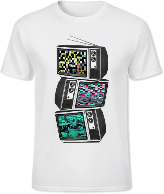 Men's Glitched Tv Graphic T-shirt