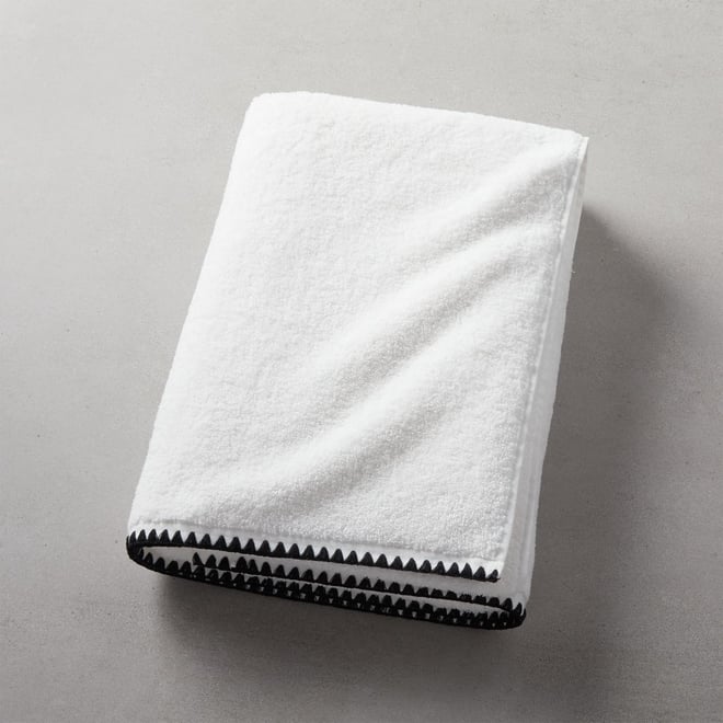 CB2 - April Catalog 2021 - Lena Black and White Hand Towel