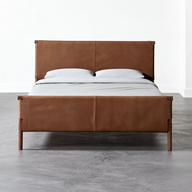 Queen Leather Bed Reviews | CB2