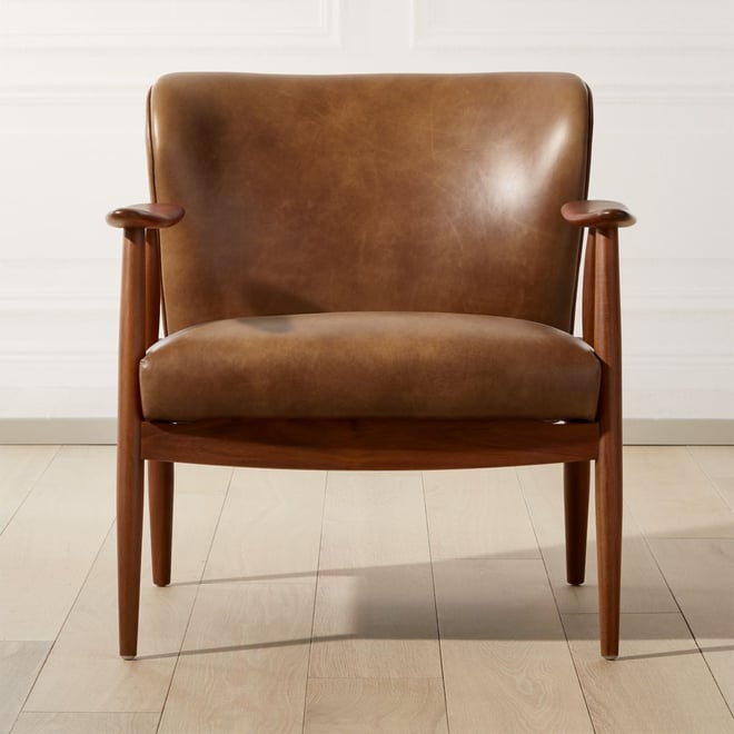 Troubadour Saddle Leather Modern Wood Frame Chair Reviews CB2