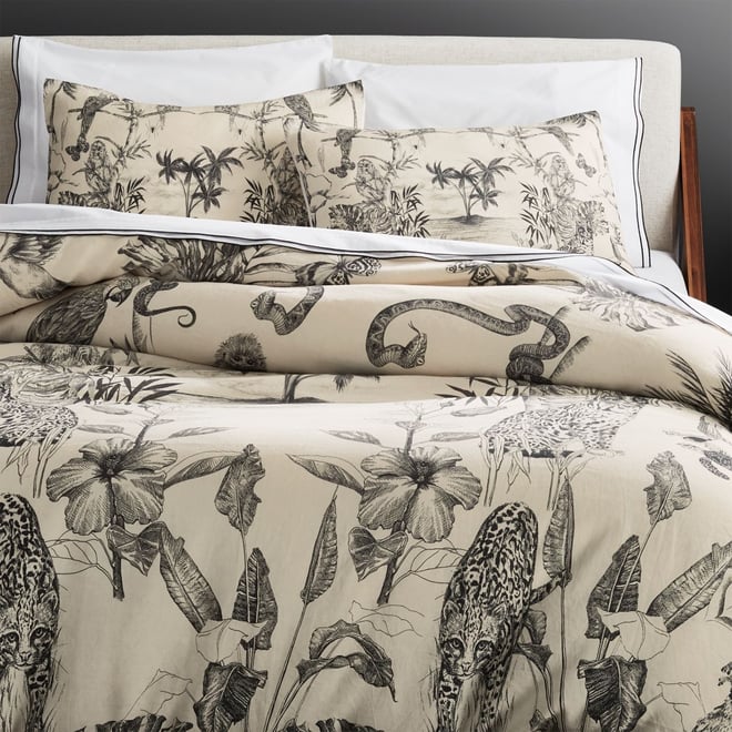 Natural Wool Comforter, Jungle Pillows