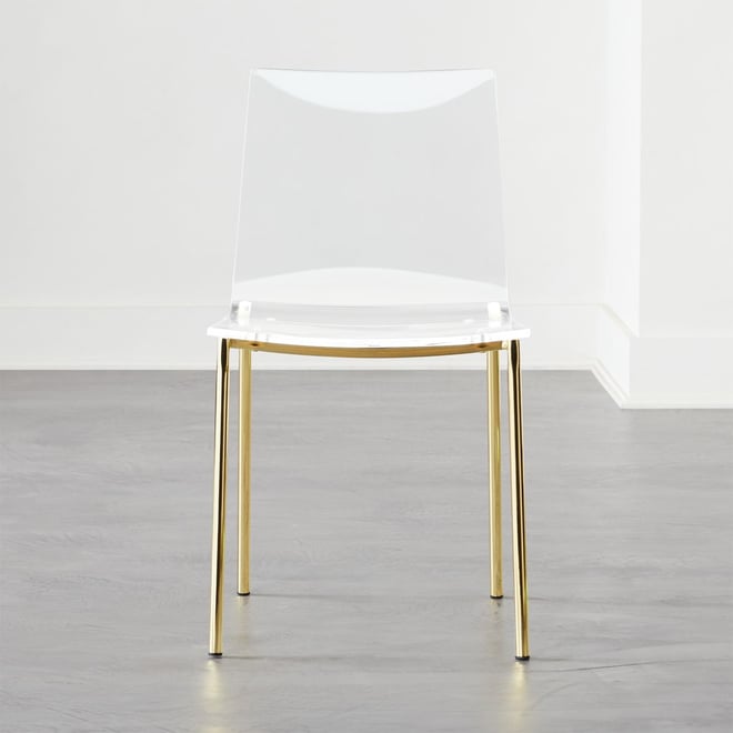 Chiaro Clear Modern Chair Gold Reviews CB2