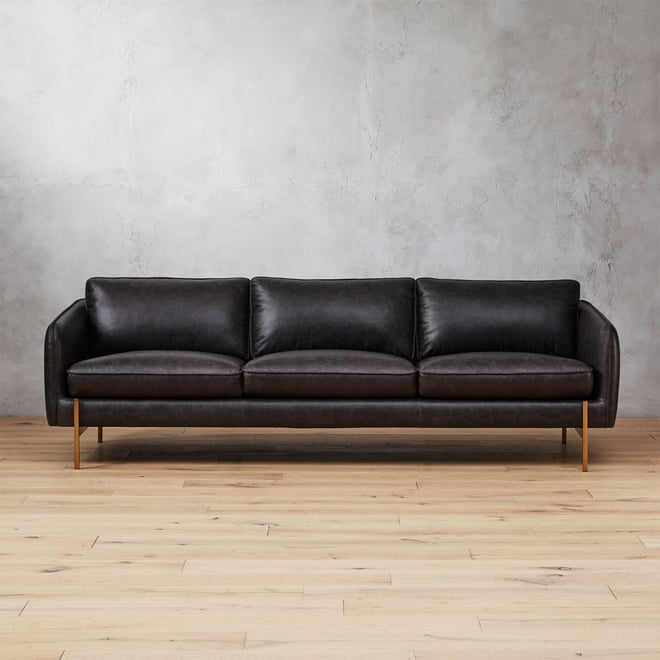 Contemporary black deals leather sectional