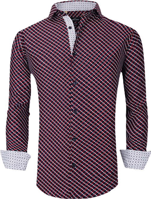 Men's Slim Fit Business Nautical Button Down Dress Shirt