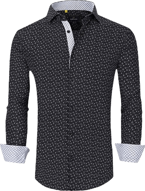 Men's Slim Fit Business Nautical Button Down Dress Shirt