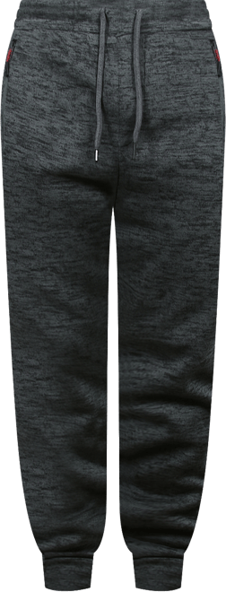 Men's Slim-Fit Marled Fleece Joggers with Zipper Side Pockets