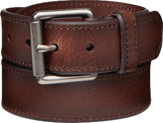 Men's Beveled-Edge Leather Belt